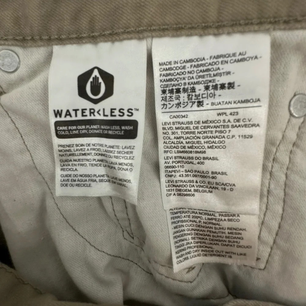 Levis 505 Regular Fit Straight Leg Khaki Tan Pants Mens 36x32 00505-0718 Cotton